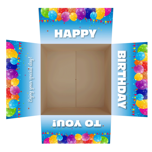 Colorful Birthday Balloons Care Package Flap Stickers