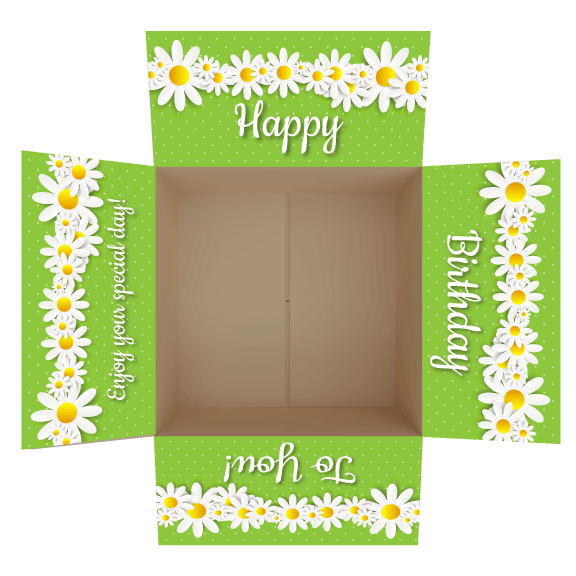 Daisy-Themed Birthday Care Package Flap Stickers