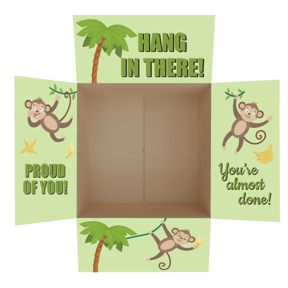 Hang in there - Monkey themed Care Package Flap Stickers