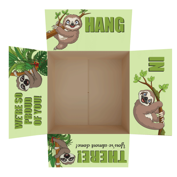 Hang in there - Sloth themed Care Package Flap Stickers