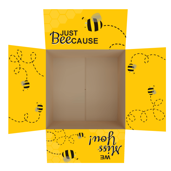 Just BEEcause We Miss You Care Package Flap Stickers