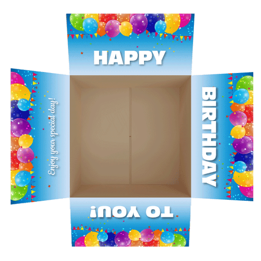 Colorful Birthday Balloons Care Package Flap Stickers