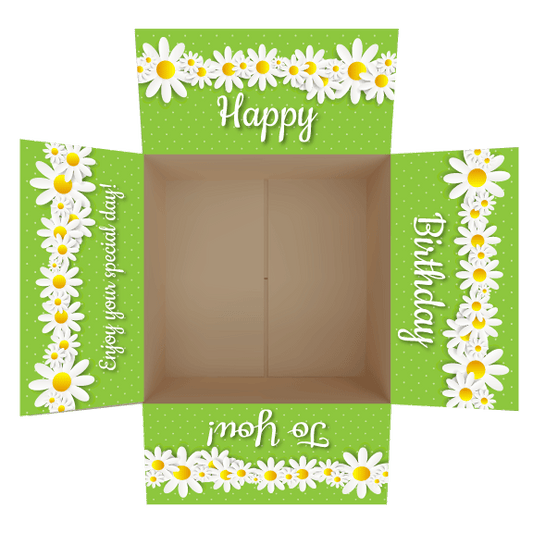 Daisy-Themed Birthday Care Package Flap Stickers