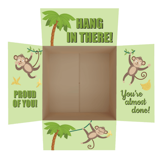 Hang in there - Monkey themed Care Package Flap Stickers