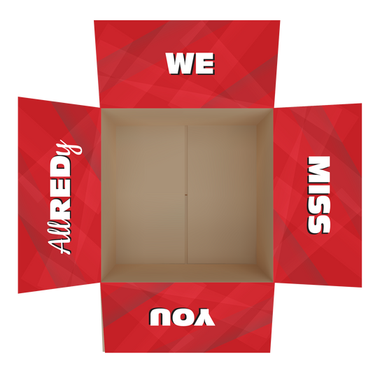 We Miss you AllREDy Care Package Flap Stickers