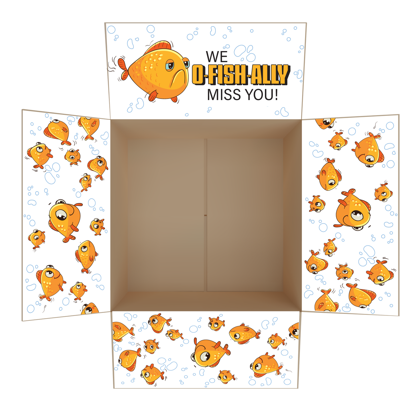 We O-FISH-ally Miss You Care Package Flap Stickers
