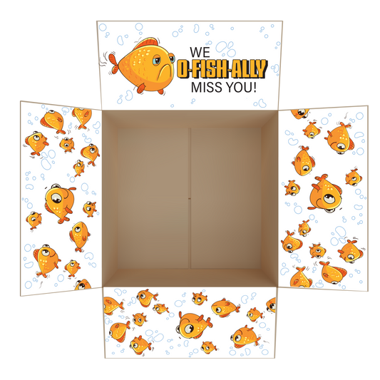 We O-FISH-ally Miss You Care Package Flap Stickers