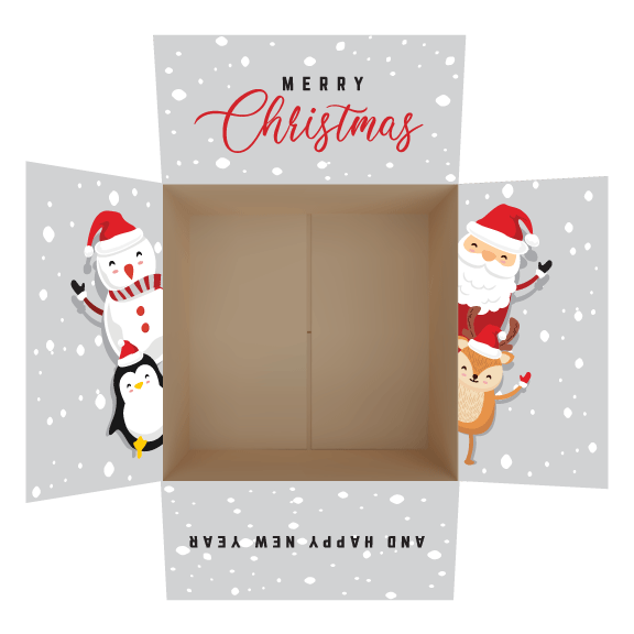 Merry Christmas & Happy New Year Care Package Flap Stickers