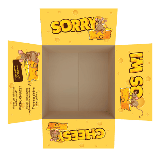 Sorry I'm So Cheesy Care Package Flap Stickers