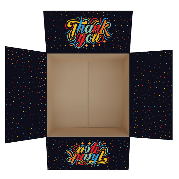 Thank You Care Package Flap Stickers Confetti Theme
