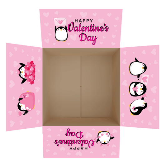 Valentine's Day Penguin Care Package Flap Stickers